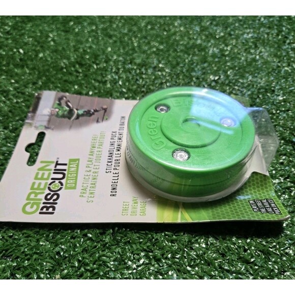 Green Biscuit Orignal Stickhandling Hockey Puck - Picture 3 of 4
